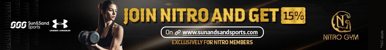 Join Nitro and get 15% on sun and sand sports at gym near silicon oasis